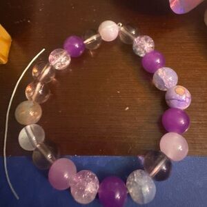 Purple and Pink Beaded Bracelet